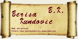 Beriša Kundović vizit kartica